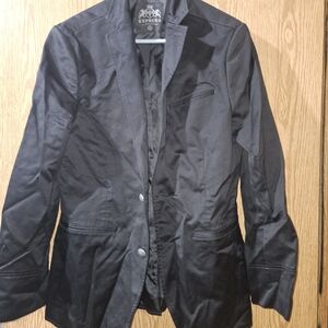 Express Men's Sleek Black Shirt Jacket
